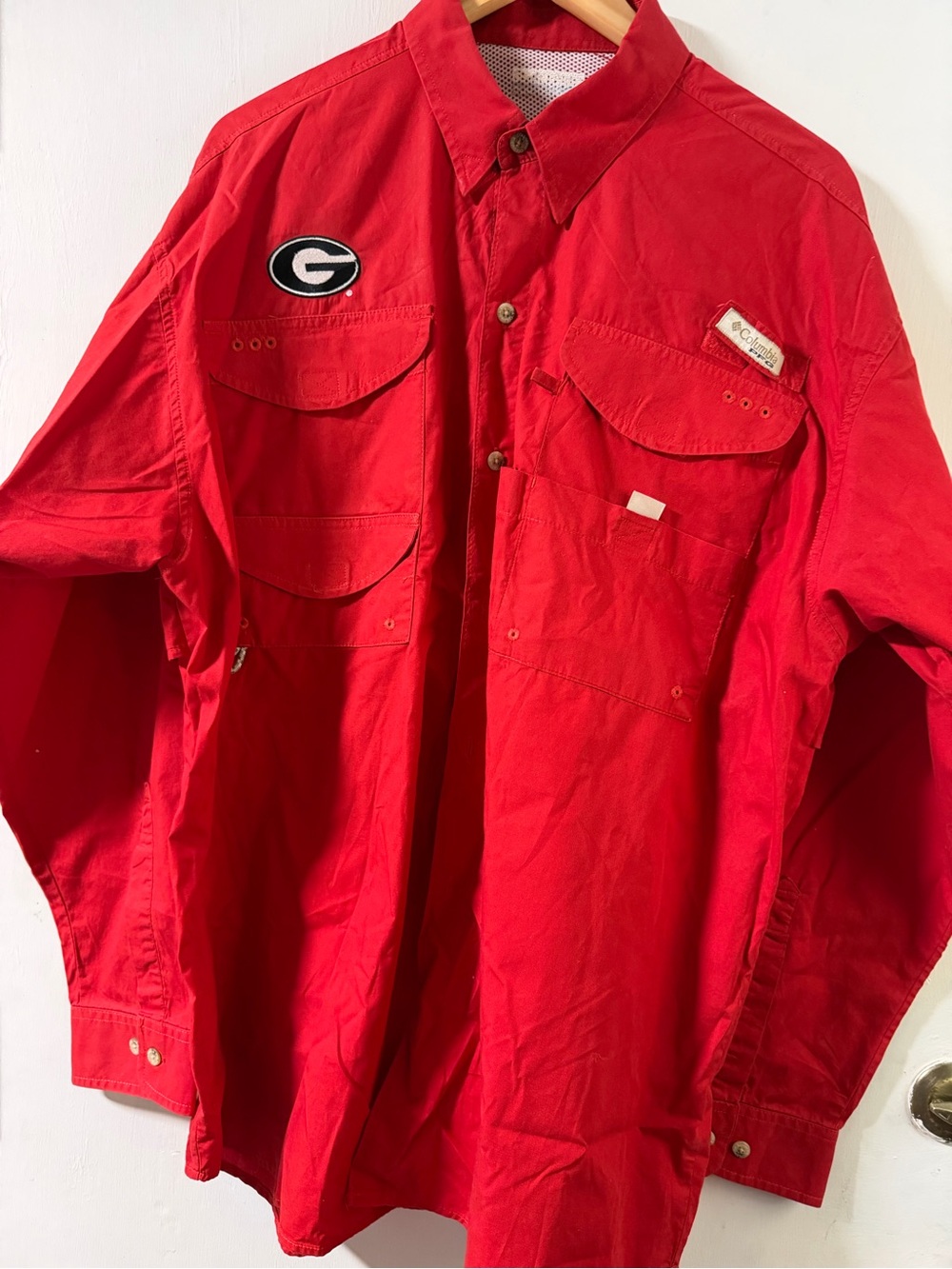 Columbia Red Lightweight Men's Fishing Shirt Jacket